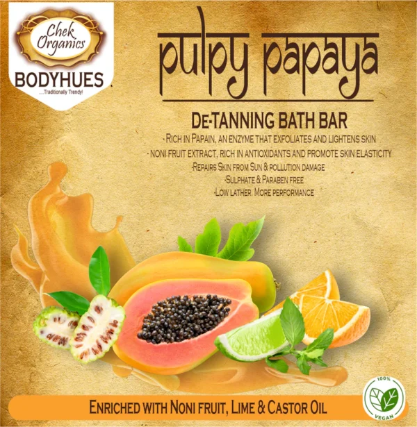 Organic Pulpy Papaya De-Tanning Bath Bar (100g) - Set of Two